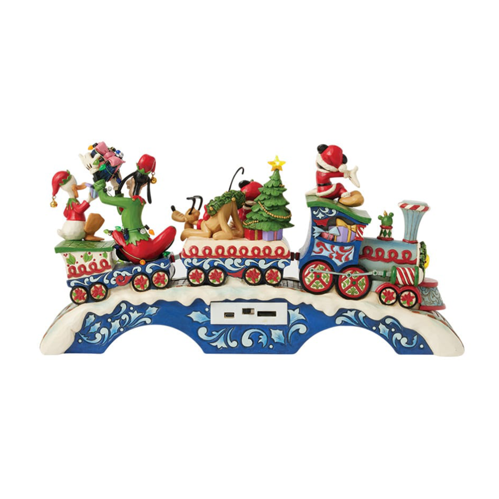 Disney Traditions kerstbeeld - Trein met Mickey & Friends