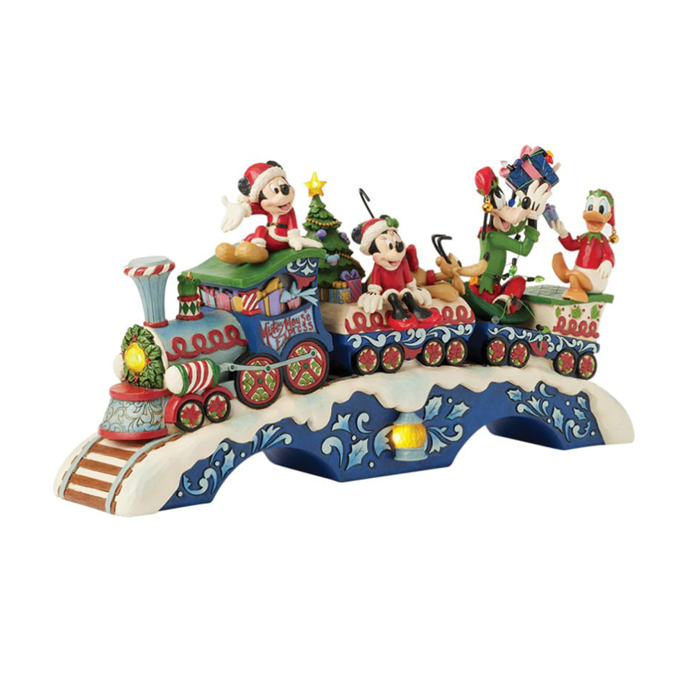 Disney Traditions kerstbeeld - Trein met Mickey & Friends
