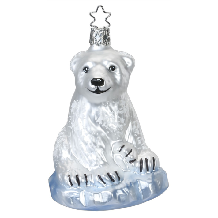 Inge Glas kerstornament - IJsbeer op ijsschots