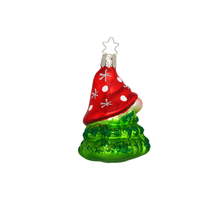 Inge Glas glazen kerstornament - Bos gnoom - Goud en rood
