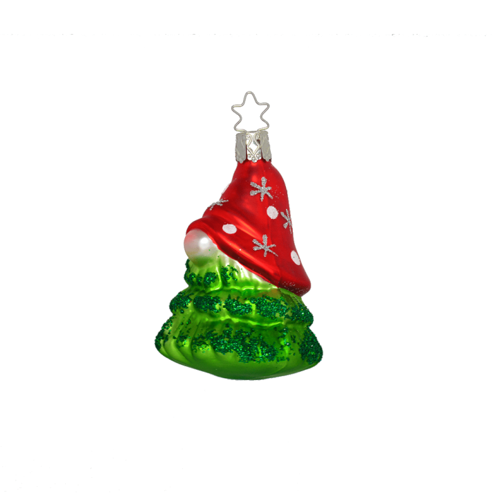 Inge Glas glazen kerstornament - Bos gnoom - Goud en rood