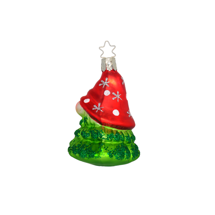 Inge Glas glazen kerstornament - Bos gnoom - Goud en rood