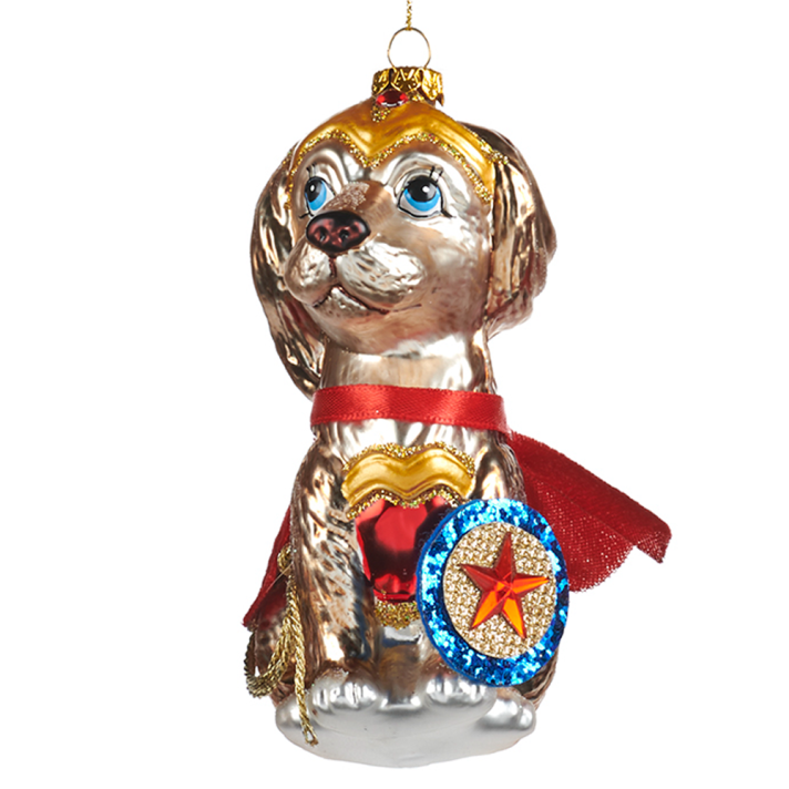 Goodwill kerstornament - Hond als Wonder Women