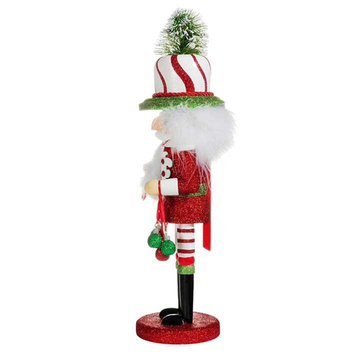 Kurt Adler Hollywood Notenkraker - Met kerstkrans- Rood en groen - 45cm