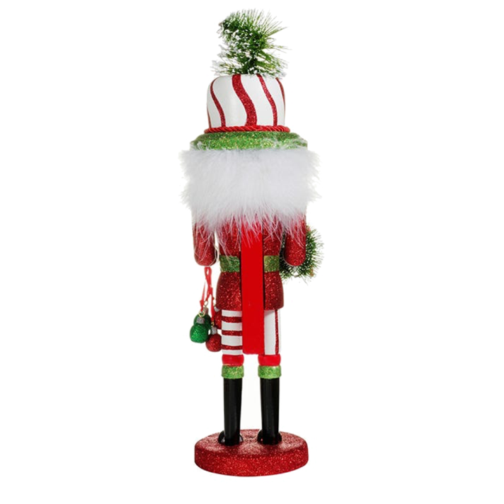 Kurt Adler Hollywood Notenkraker - Met kerstkrans- Rood en groen  - 45cm