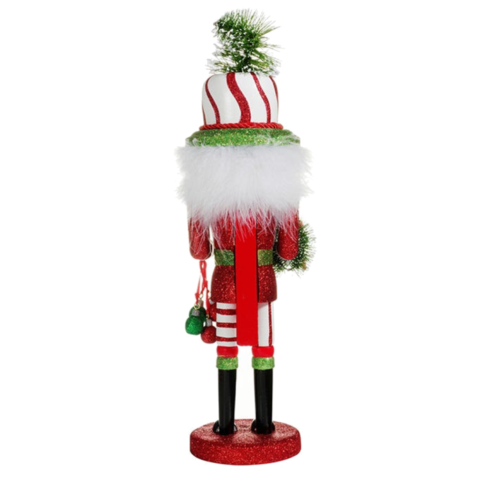 Kurt Adler Hollywood Notenkraker - Met kerstkrans- Rood en groen - 45cm
