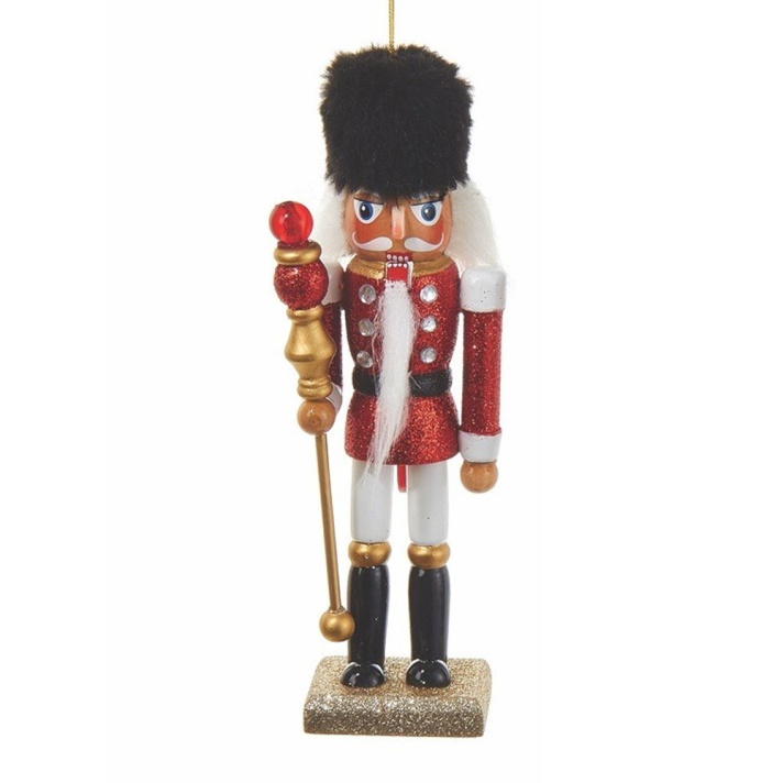 Kurt Adler Hollywood Notenkraker - Hanger wacht met pluche muts - Rood - 15cm