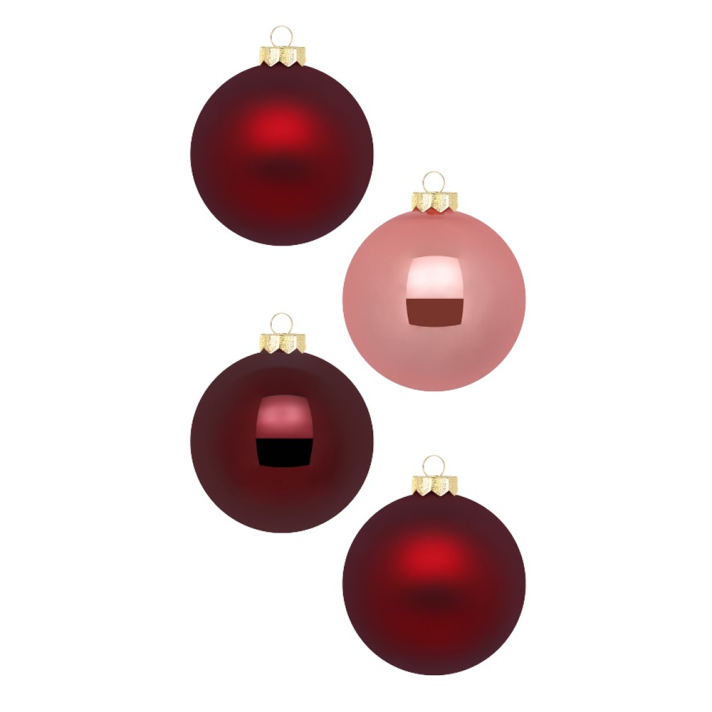 Inge Glas kerstballen - Set van 12 - 8cm