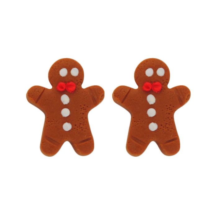 Polymeerklei oorbel - Stud - Gingerbread poppetje