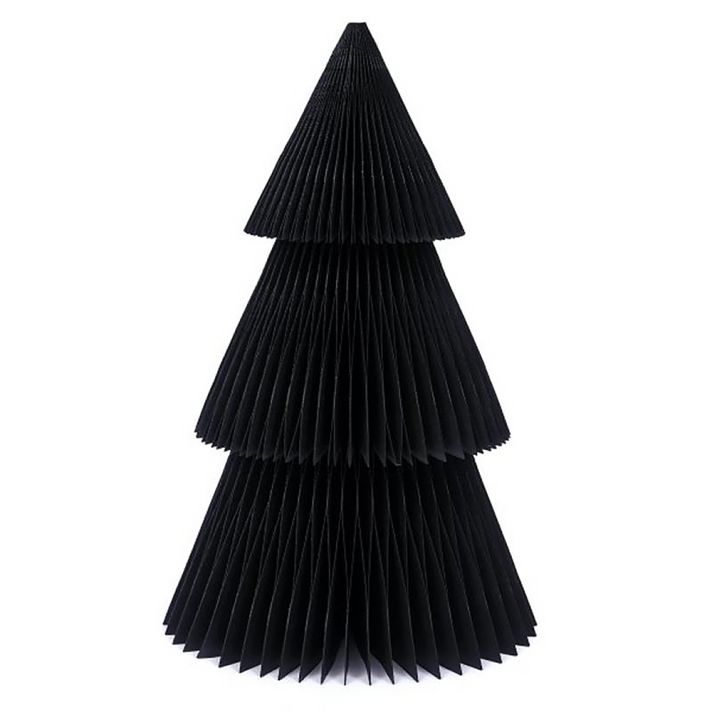 Only Natural papieren kerstboom - Met zwarte glitters - Zwart - 30cm