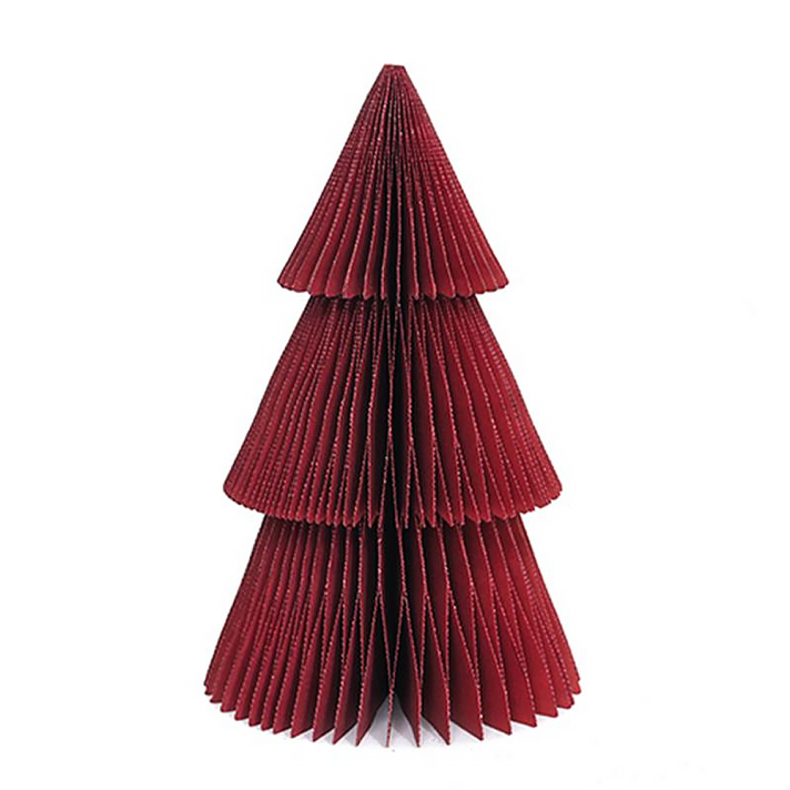 Only Natural papieren kerstboom - Rood - Met glitters