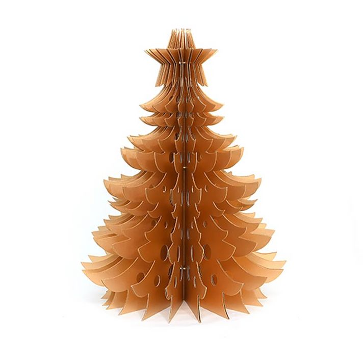 Only Natural papieren kerstboom - Met ster en gouden glitter - Goud - 45cm