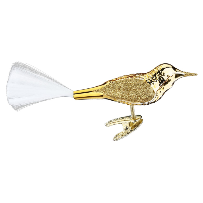 Inge Glas kerstornament - Vogel - Op clip