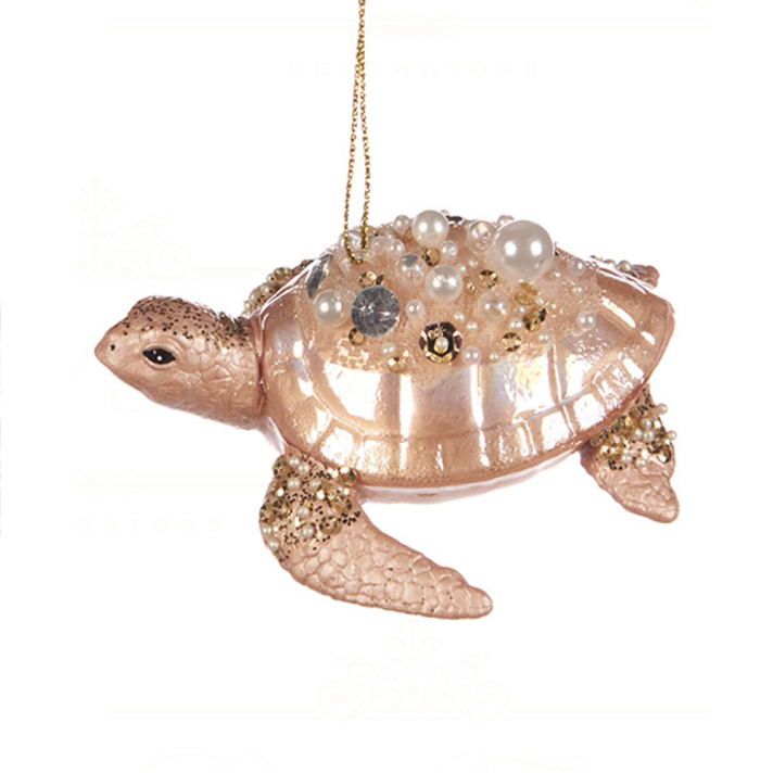 Goodwill glazen kerstornament - Schildpad - Roze