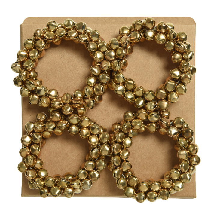 Decoris servetringen - Met belletjes - Set van 4