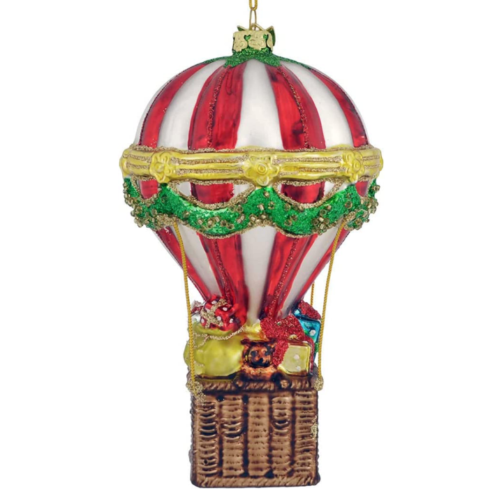 Kurt Adler kerstornament - Kerstman in luchtballon