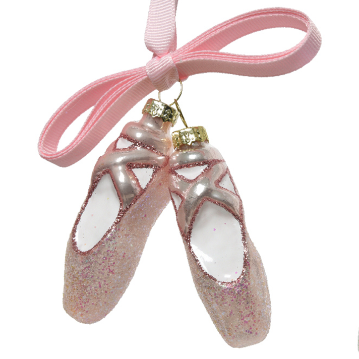 Glazen kerstornament - Ballet schoenen - Roze