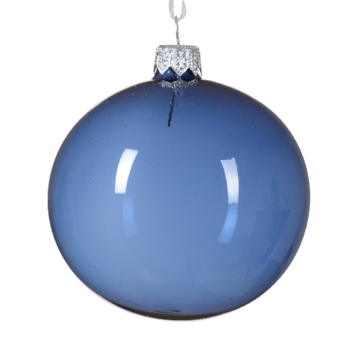 Glazen kerstbal - Helder - Blauw