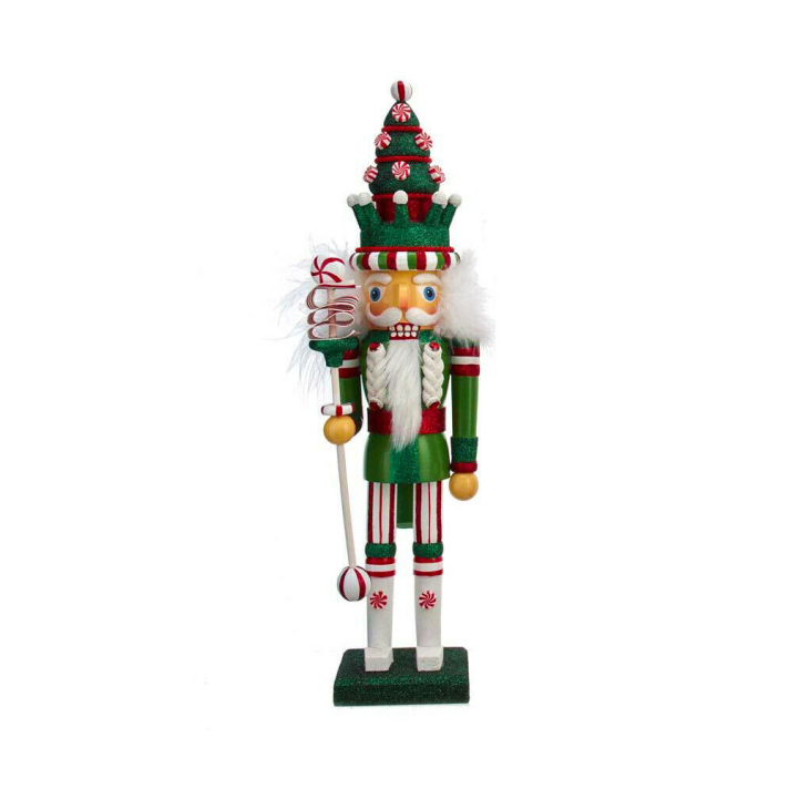 Kurt Adler Hollywood houten notenkraker - Met kerstboom op hoed - 44cm