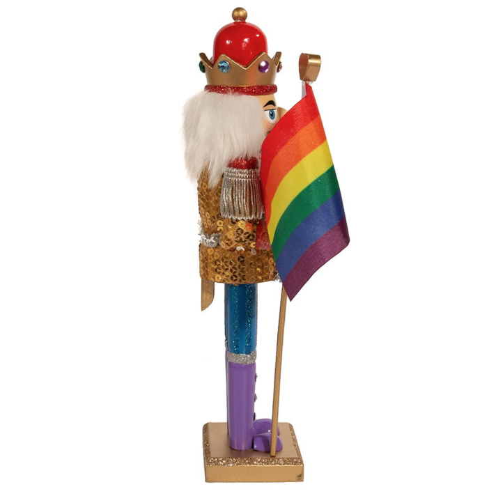 Kurt Adler notenkraker - Pride - Met regenboog vlag