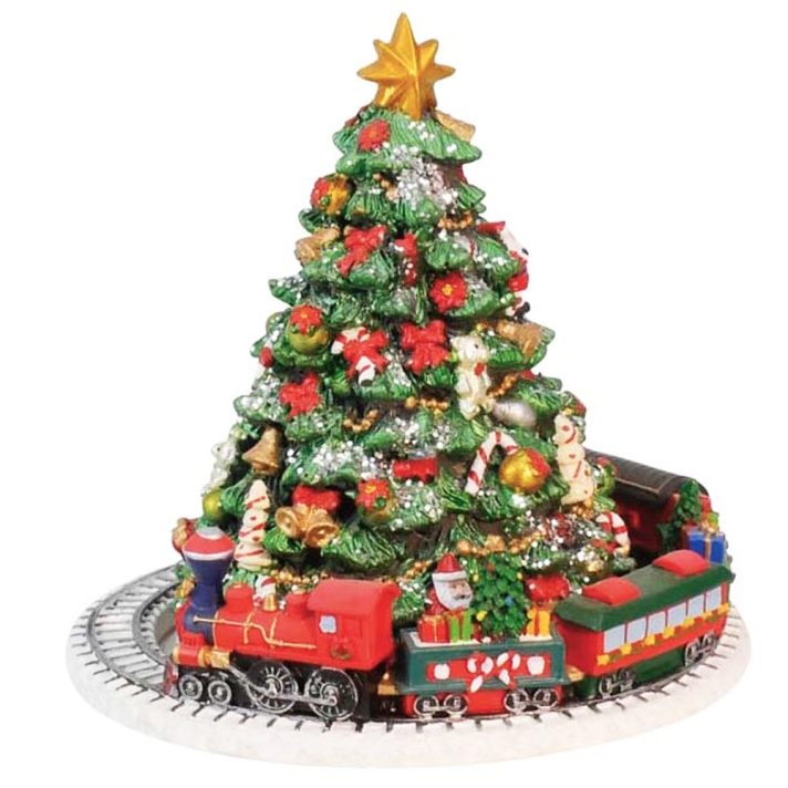 Muziekdoos - Kerstboom met trein