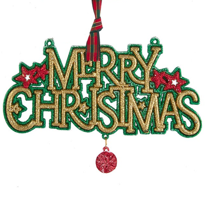 Kurt Adler kerstornament - "Merry Christmas"