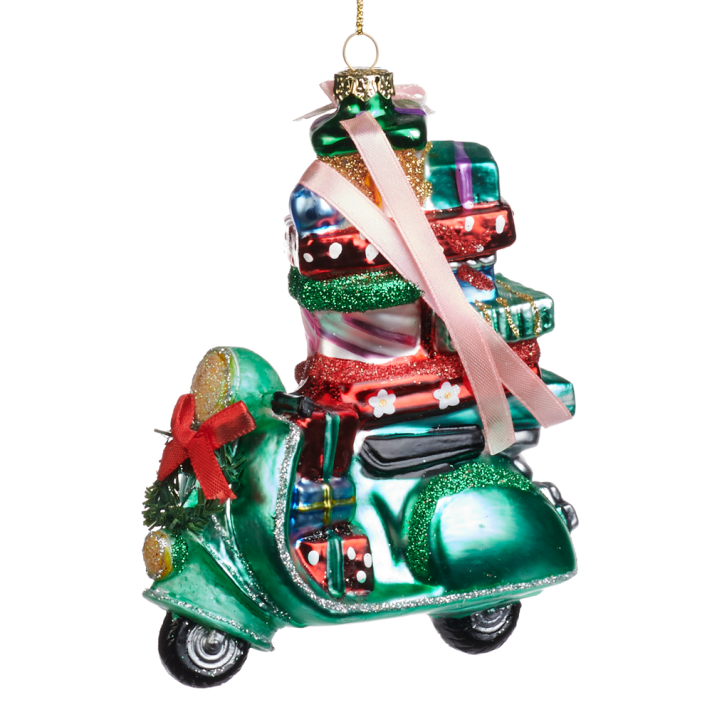 Goodwill kerstornament - Scooter met cadeau's