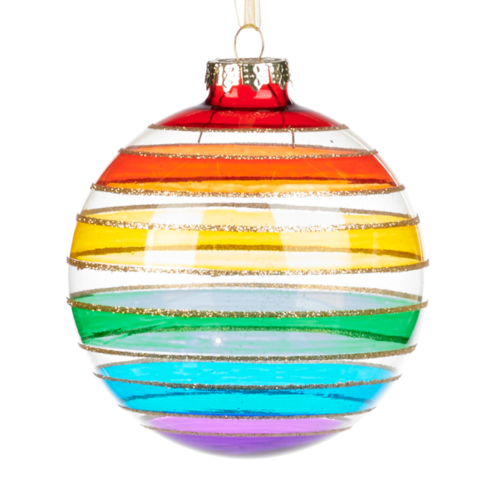 Goodwill kerstbal - Met gekleurde strepen