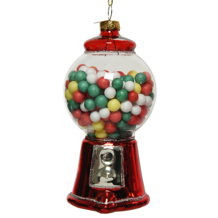 Glazen kerstornament - Kauwgomballen automaat