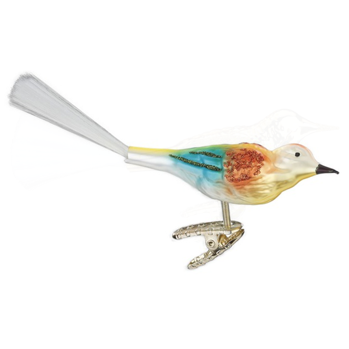 Inge Glas kerstornament - Vogel - Op clip