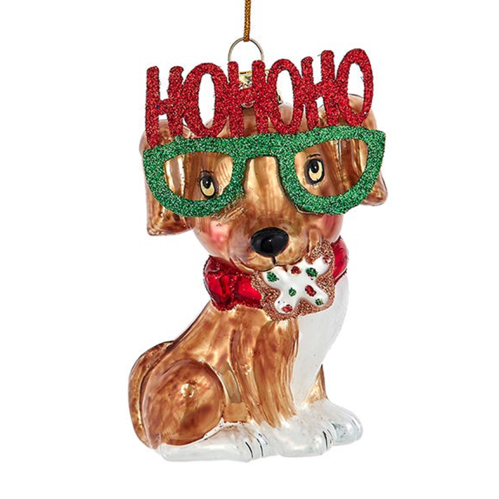 Kurt Adler kerstornament - Hond met kerstbril