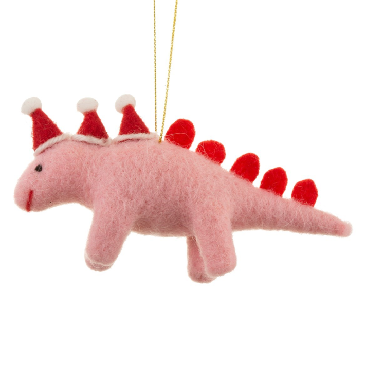 Sass & Belle kerstornament - Dinosaurus met kerstmuts