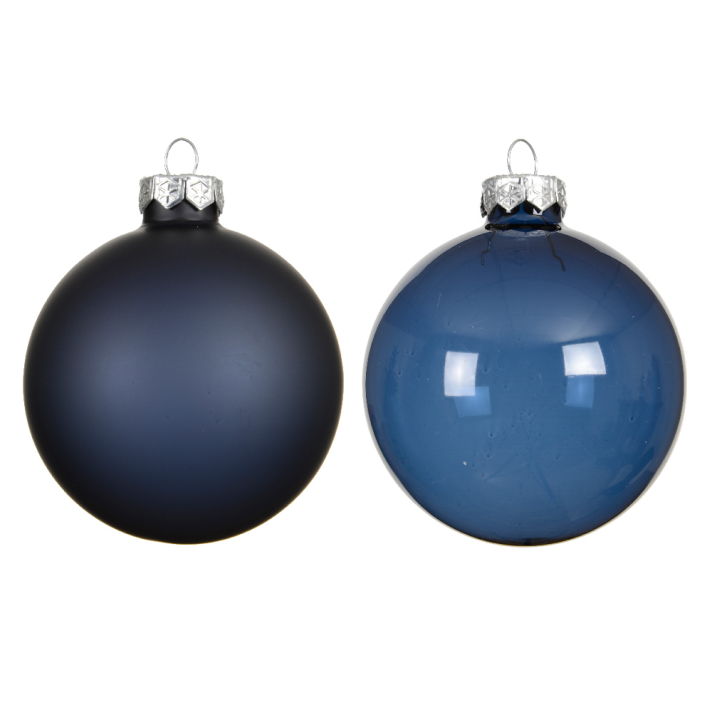 Decoris kerstballen - Blauw - Set van 4