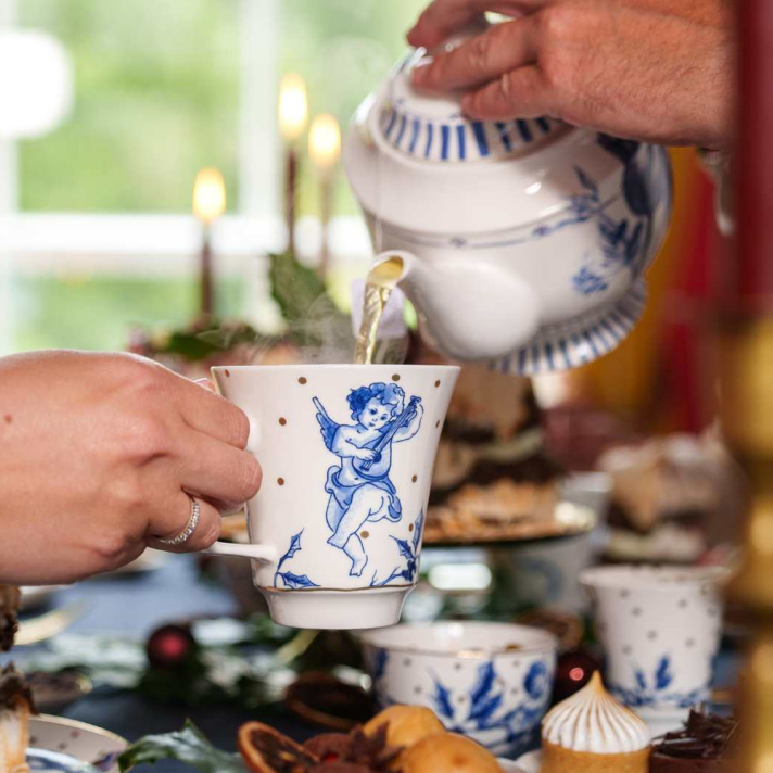 Heinen kerstmok - Met engelen