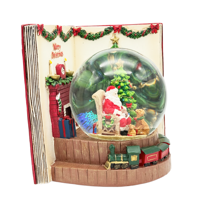 Sneeuwbol - Met boek en kerstman