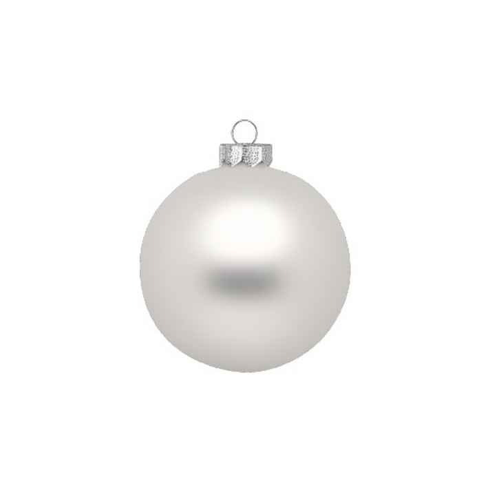 Inge Glas glazen kerstballen - Set van 12 - Wit  en zilver - 8cm