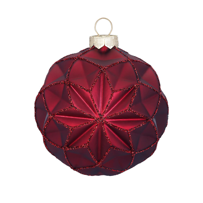 Holly & Jolly kerstbal - Met glitters - 8cm