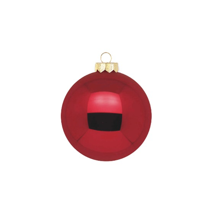 Inge Glas glazen kerstballen - Set van 12 - Rood - 8cm