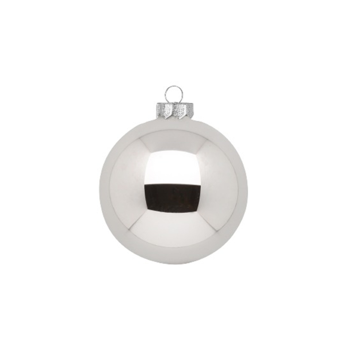 Inge Glas glazen kerstballen - Set van 12 - Frost  en zilver - 8cm