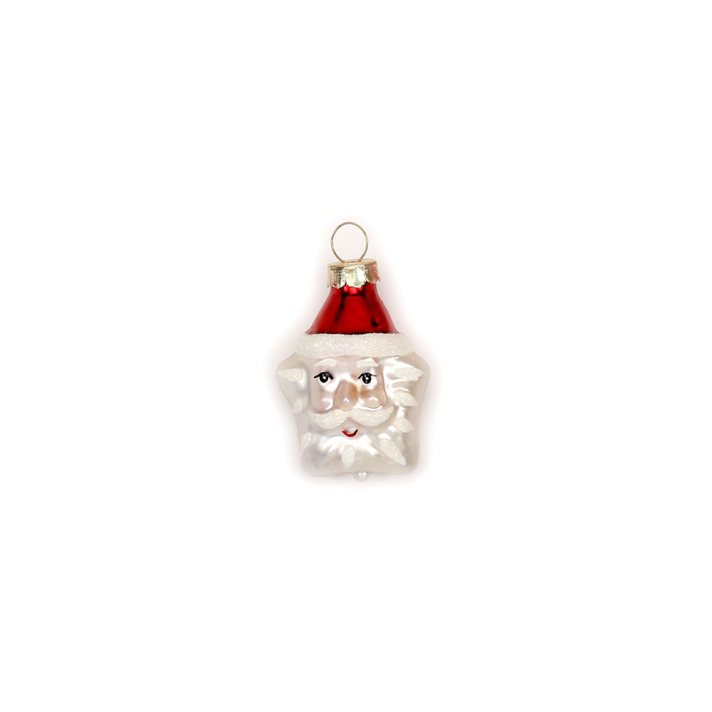 Glazen kerstornament - Mini kerstmannetje als ster - 4,5cm
