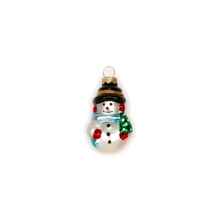 Glazen kerstornament - Mini sneeuwpop met kerstboom - 5,5cm
