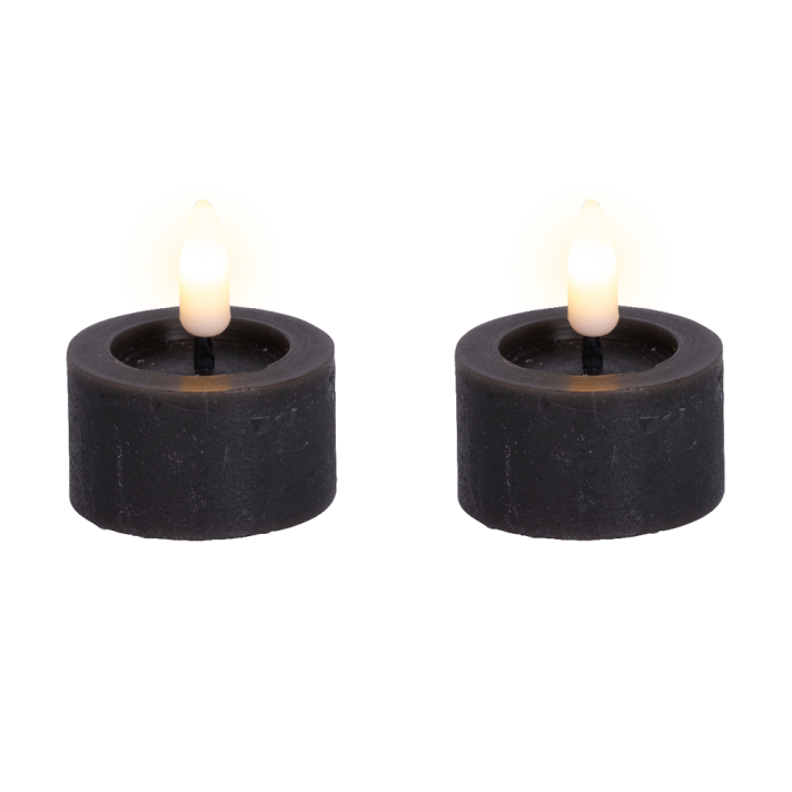 Lumineo LED theelicht - Grijs - Set van 2
