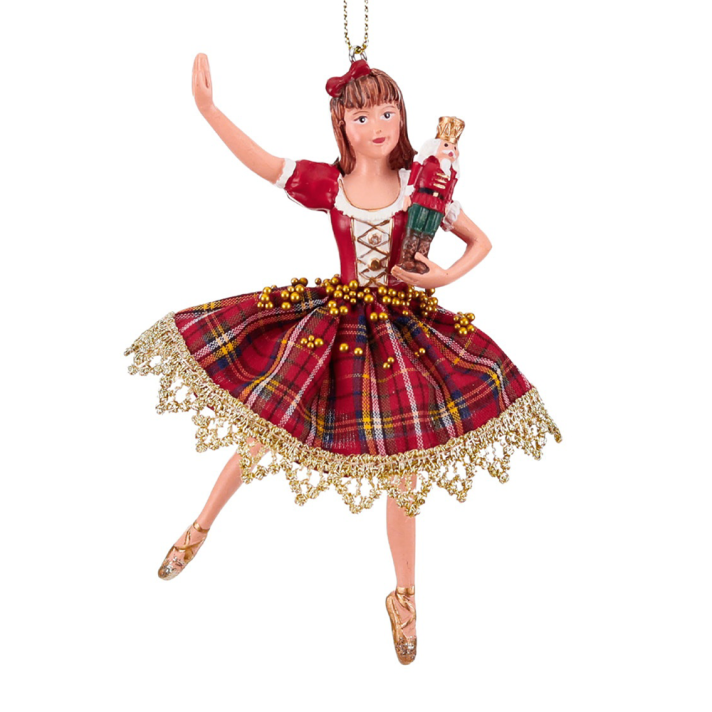 Goodwill kerstornament - Ballerina - Met tartan