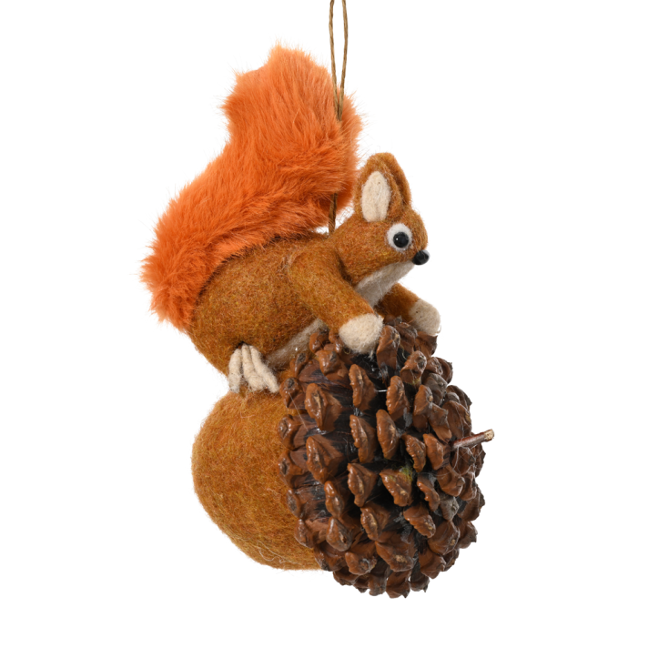 Decoris kerstornament - Eekhoorn met eikel