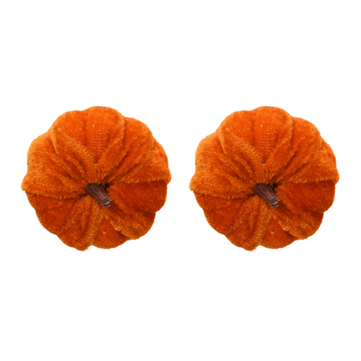 Decoris kerstornament - Pompoen - Op clip - Set van 2