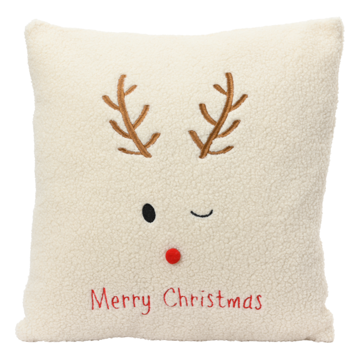 Decoris kerstkussen - Rendier - Merry Christmas