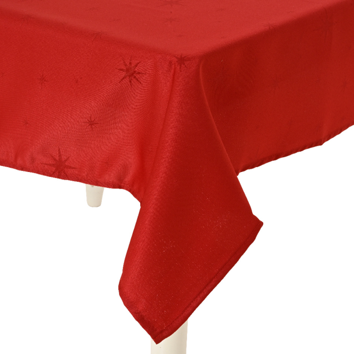 Decoris tafelkleed - Met sterren - Rood
