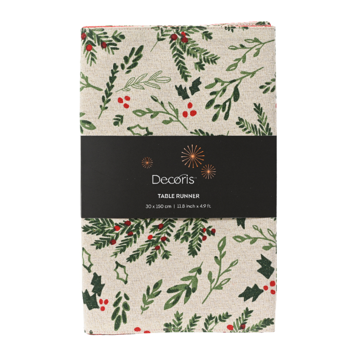 Decoris tafelloper - Met kersttakken