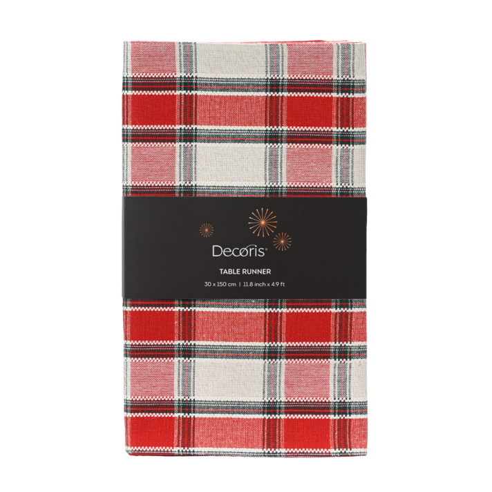 Decoris tafelloper - Rood en wit