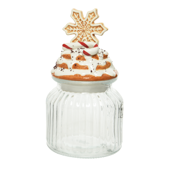 Decoris voorraadpot - Met gingerbread sneeuwvlok